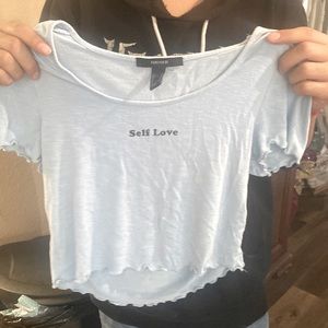 Medium,Light Blue Crop Top